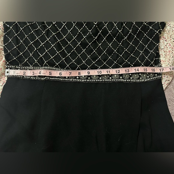 Alyce Designs Black Beaded Formal Dress- Silver Beads Women’s Vintage Size 1X - Picture 10 of 15